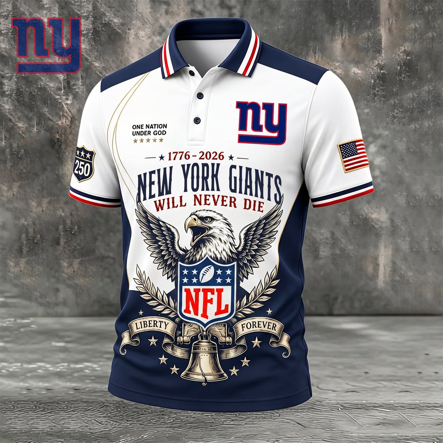 PREMIUM NFL x NYG EXCLUSIVE 250 Years Anniversary Of Freedom POLO SHIRT290626