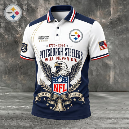 PREMIUM NFL x PIT EXCLUSIVE 250 Years Anniversary Of Freedom POLO SHIRT290626