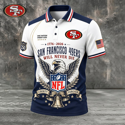 PREMIUM NFL x SF EXCLUSIVE 250 Years Anniversary Of Freedom POLO SHIRT290626