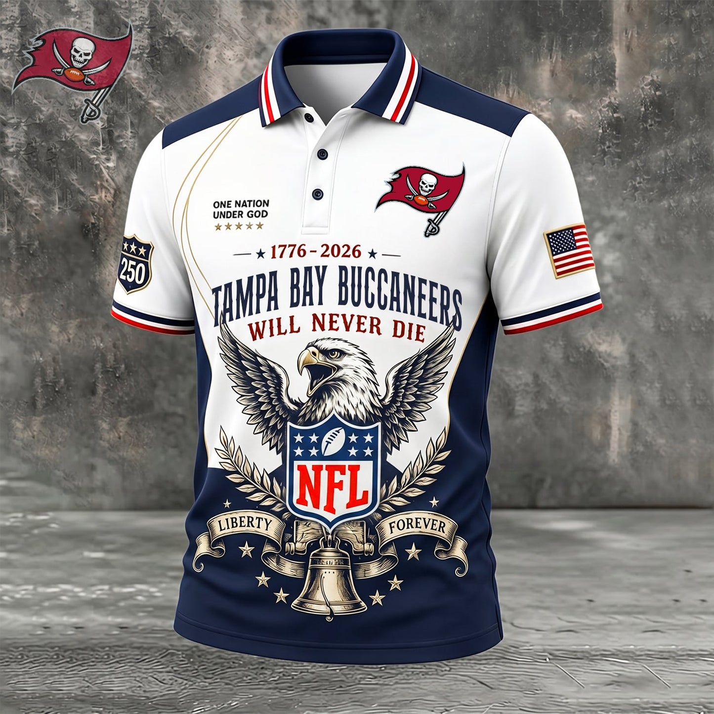 PREMIUM NFL x TB EXCLUSIVE 250 Years Anniversary Of Freedom POLO SHIRT290626