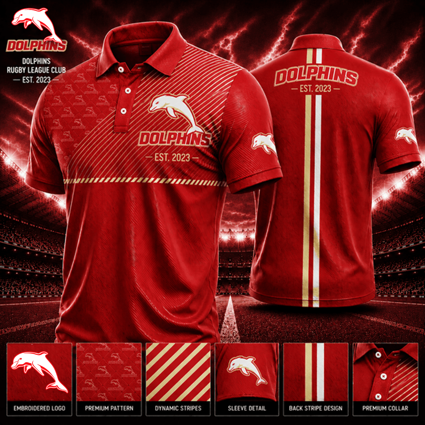 PREMIUM NRL X DOL  LUXURY GAMEDAY POLO SHIRT LIMITED EDITIONS 240626