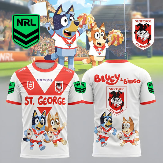 PREMIUM NRL X SID Bluey & Bingo POLO SHIRT ’??? Limited 2026 NDT LVH