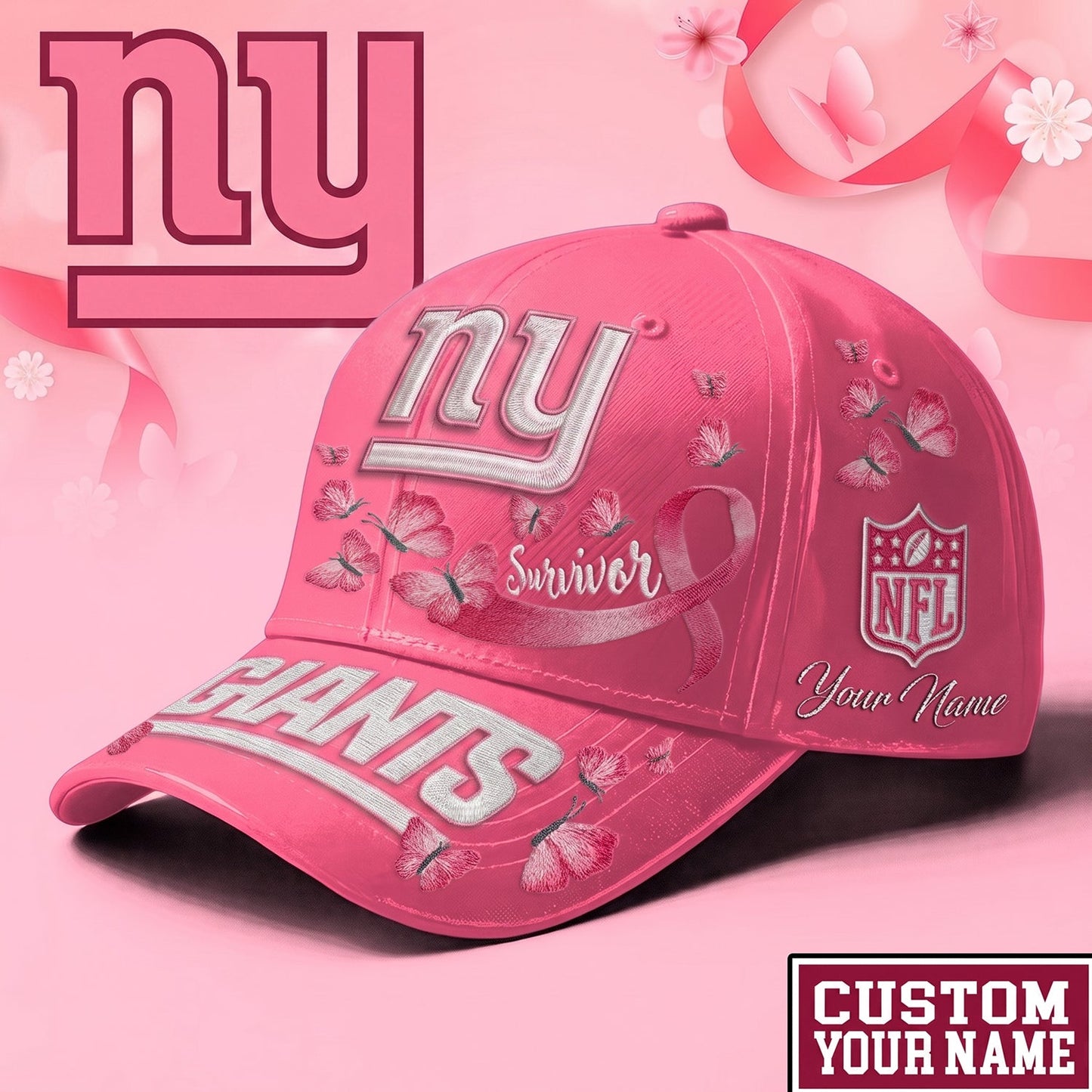PREMIUM NFL X NYG EXCLUSIVE BREAST CANCER SURVIOR CAP