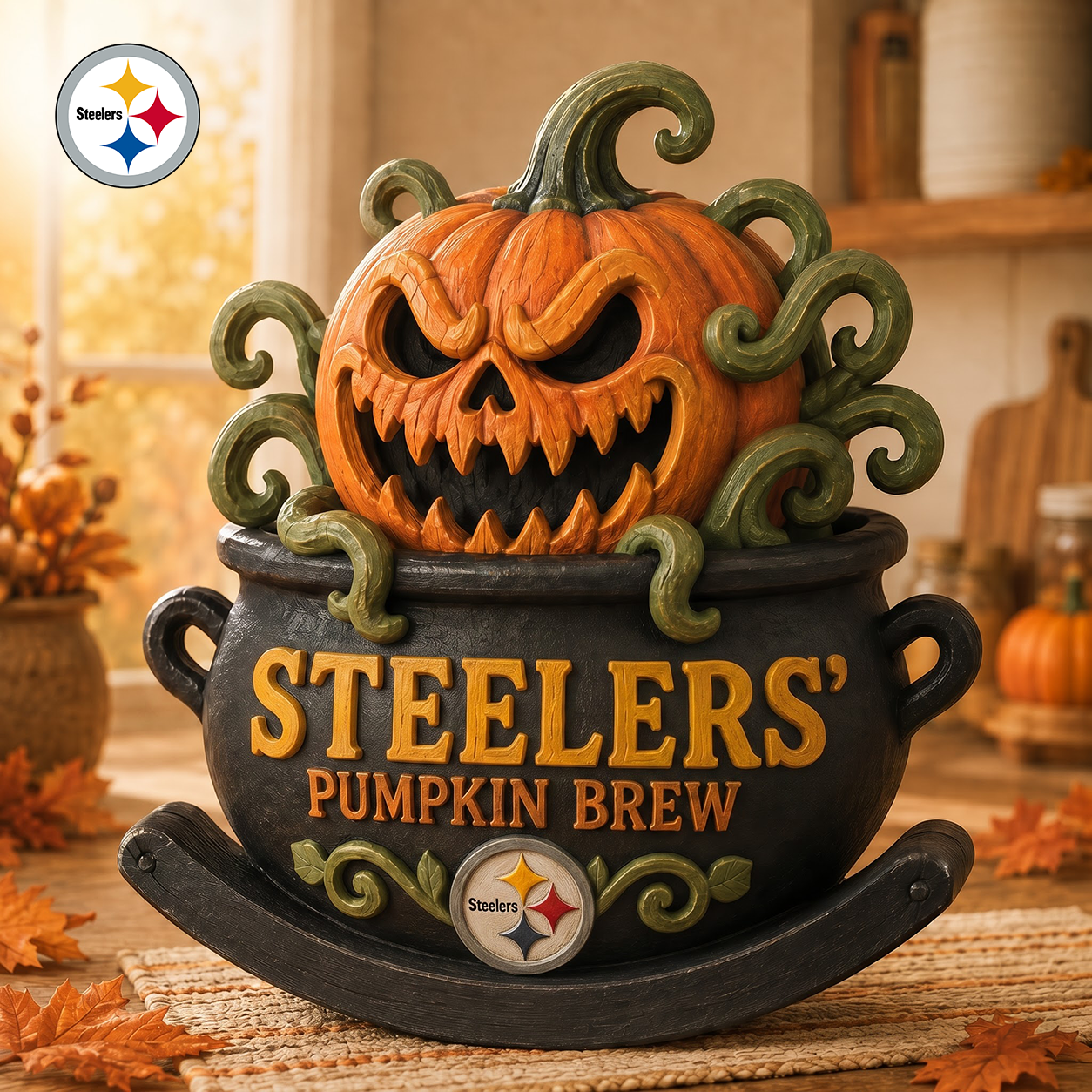 PS Premium Pumpkin Brew Wooden Block Custom Shape 3 Layers