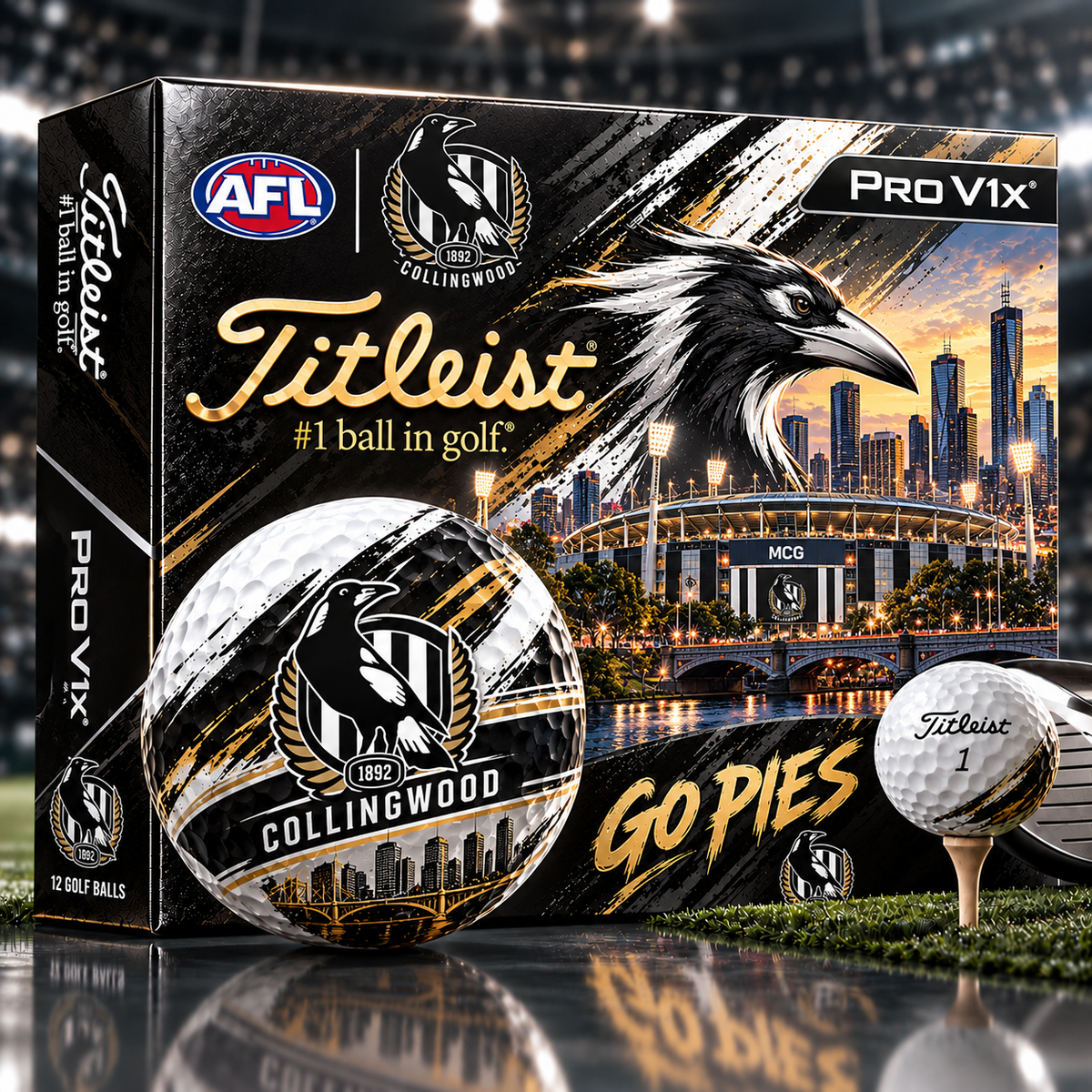 Premium AFL COLL x Titleist Pro V1 Skyline & Stadium Golf Balls Set