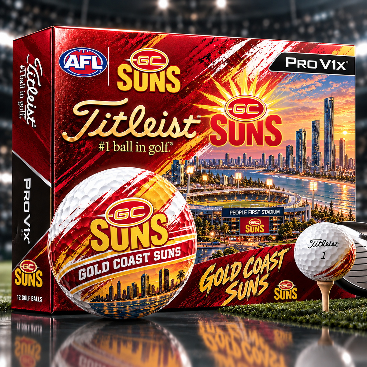 Premium AFL GCS x Titleist Pro V1 Skyline & Stadium Golf Balls Set