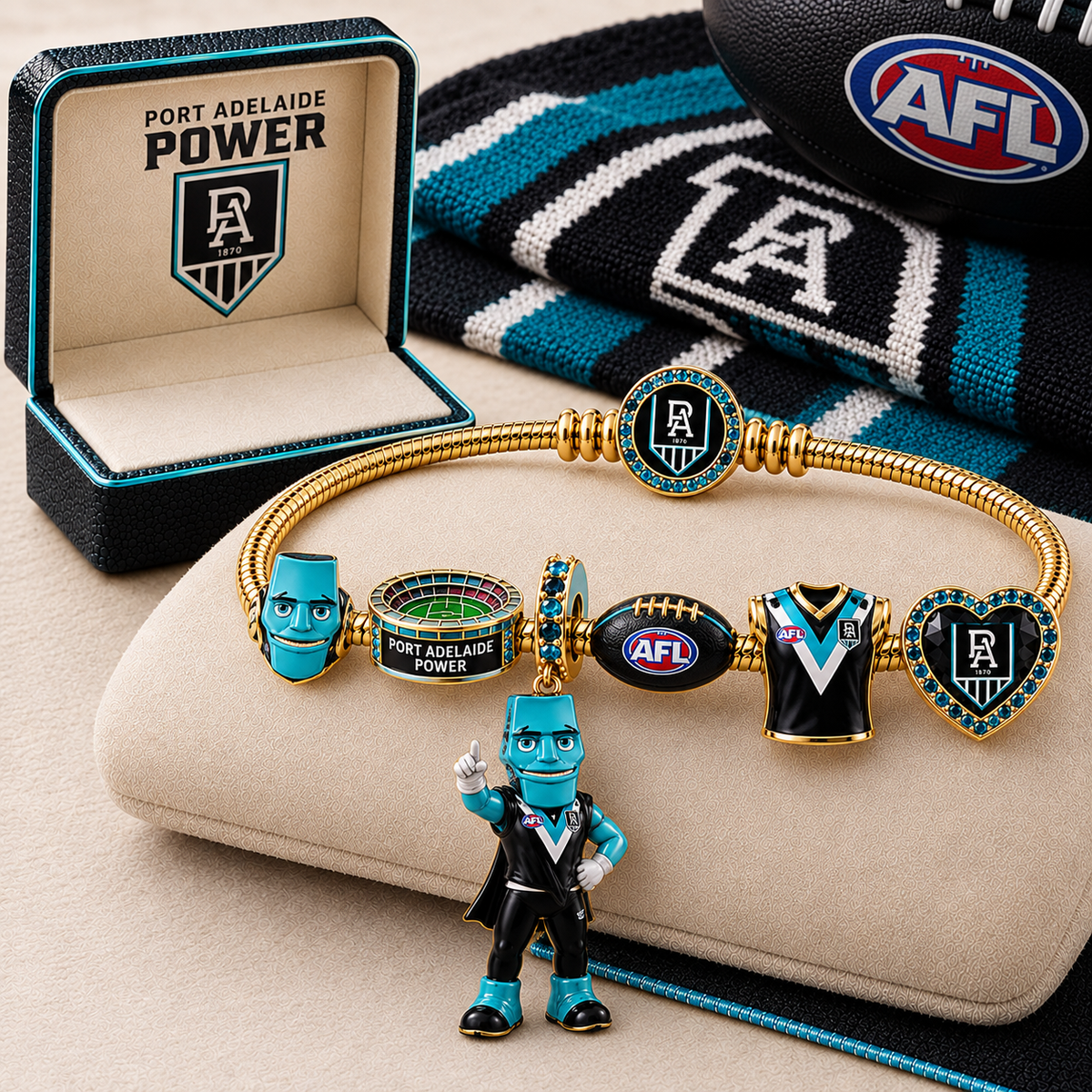Premium AFL PAP Gold Charm Bracelet Set