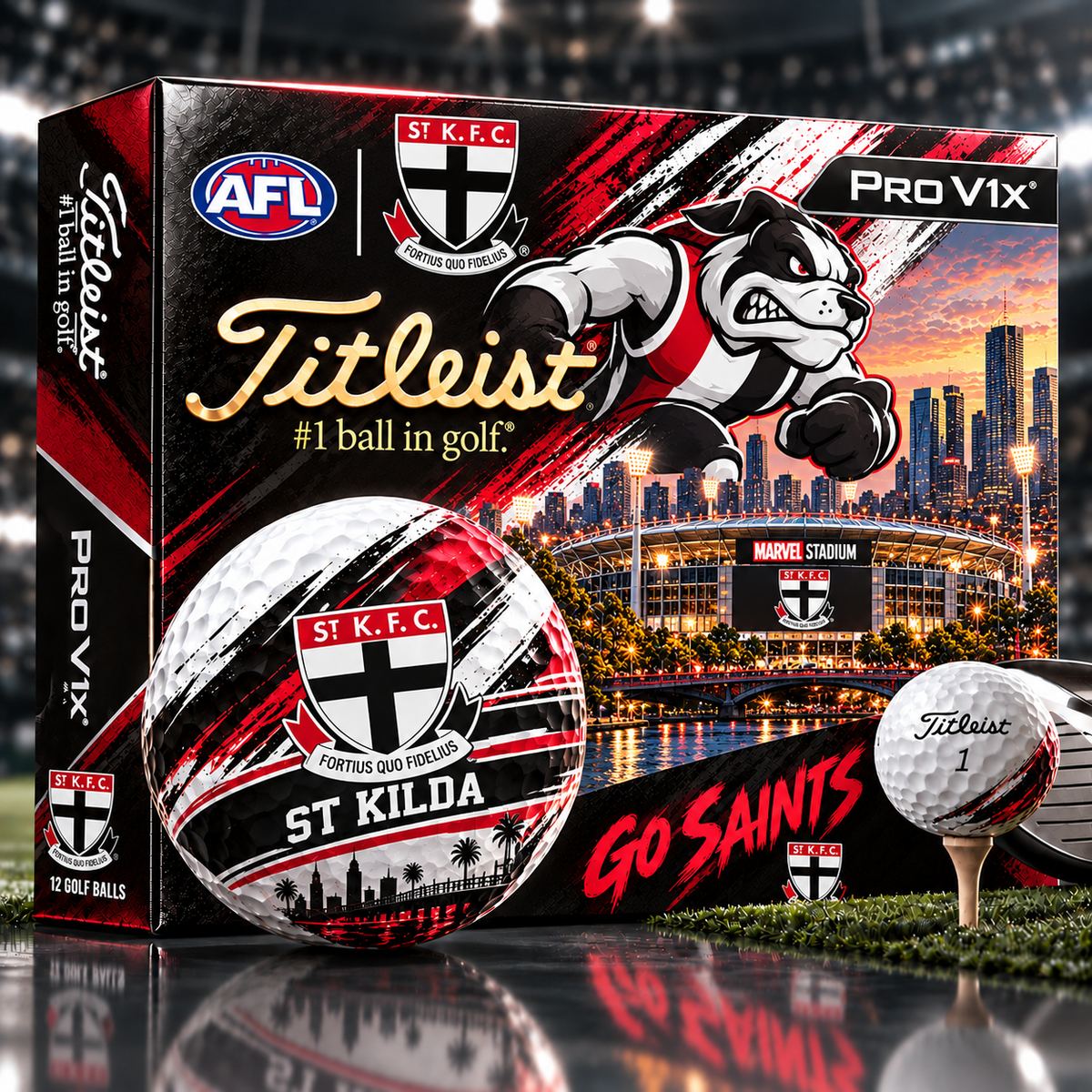 Premium AFL SK x Titleist Pro V1 Skyline & Stadium Golf Balls Set