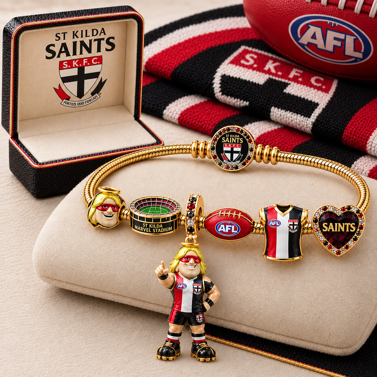 Premium AFL SKS Gold Charm Bracelet Set