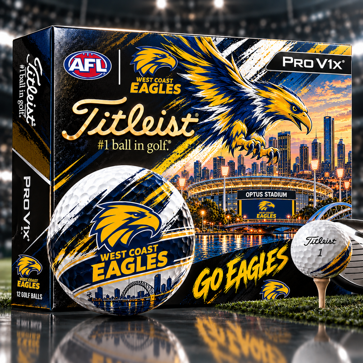 Premium AFL WCE x Titleist Pro V1 Skyline & Stadium Golf Balls Set
