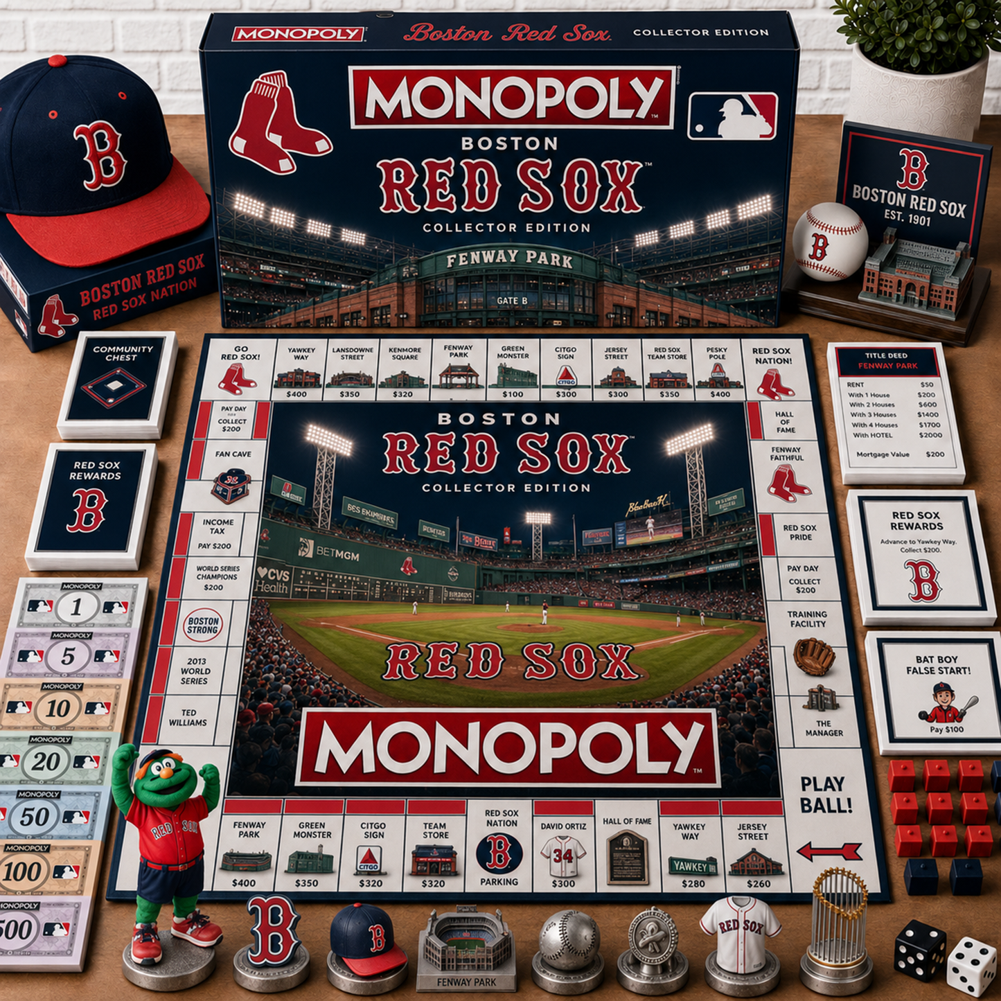 Premium MLB BOS Monopoly Collector’s Edition Board Game NMD 080826 TTV