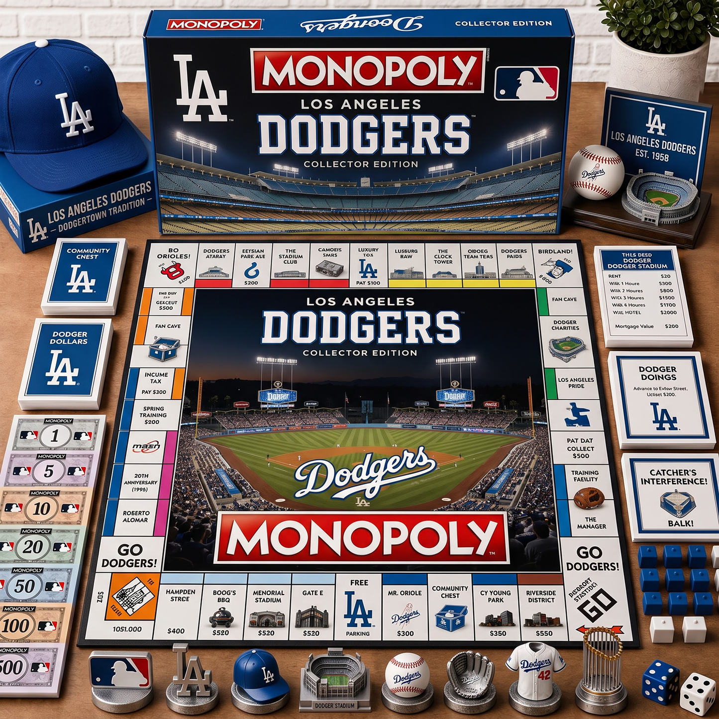 Premium MLB LAD Monopoly Collector’s Edition Board Game NMD 080826 TTV