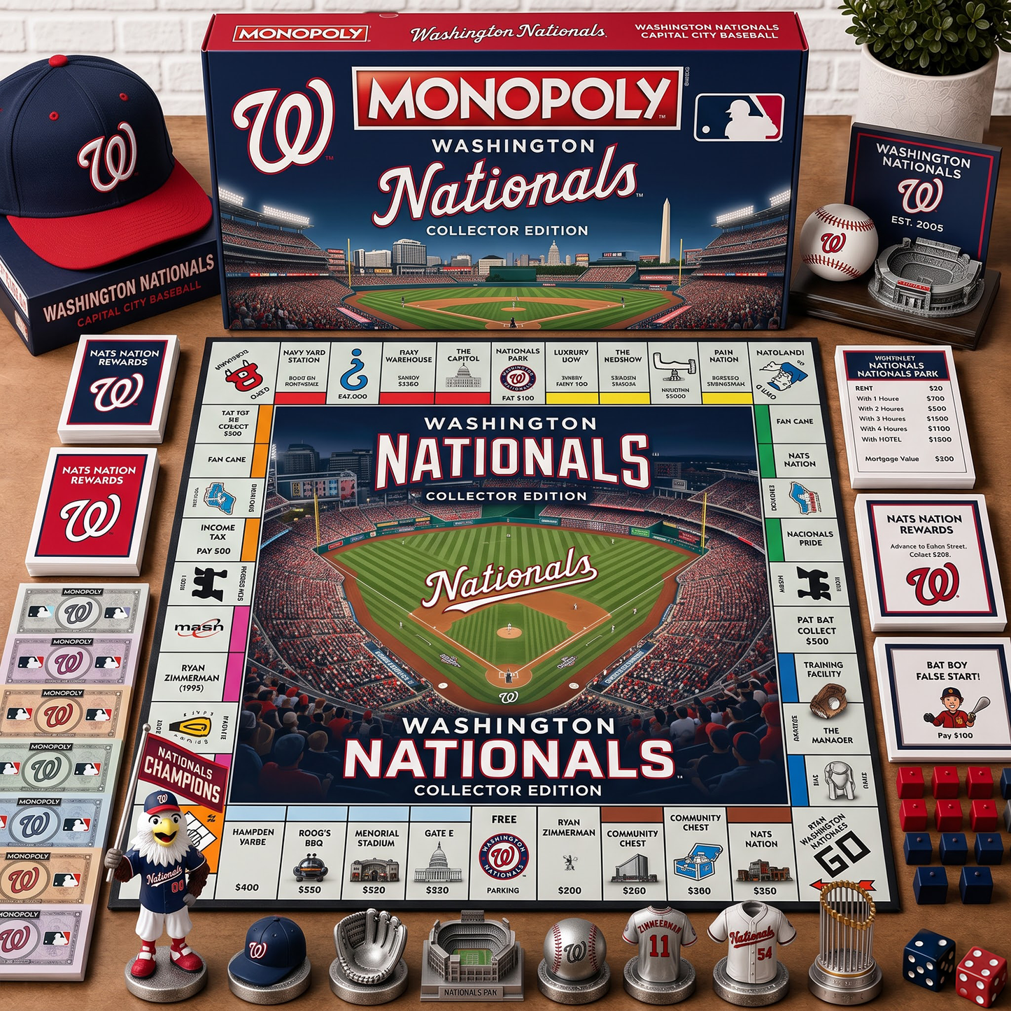 Premium MLB WSH Monopoly Collector’s Edition Board Game NMD 080826 TTV