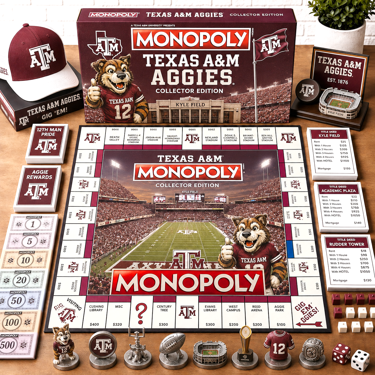 Premium NCAA TAMA Monopoly Collector’s Edition Board Game NMD CTKT
