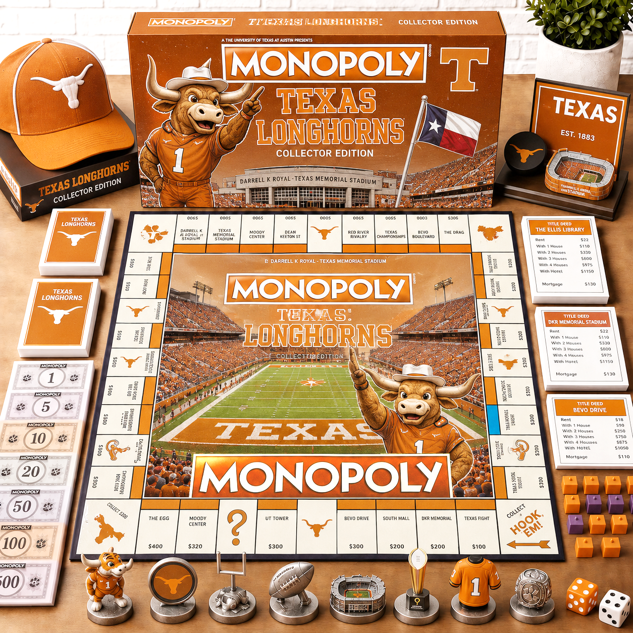 Premium NCAA TLH Monopoly Collector’s Edition Board Game NMD CTKT