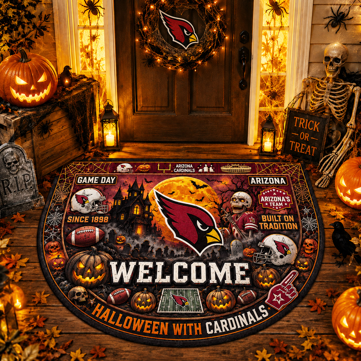 Premium NFL AC Halloween Welcome Doormat