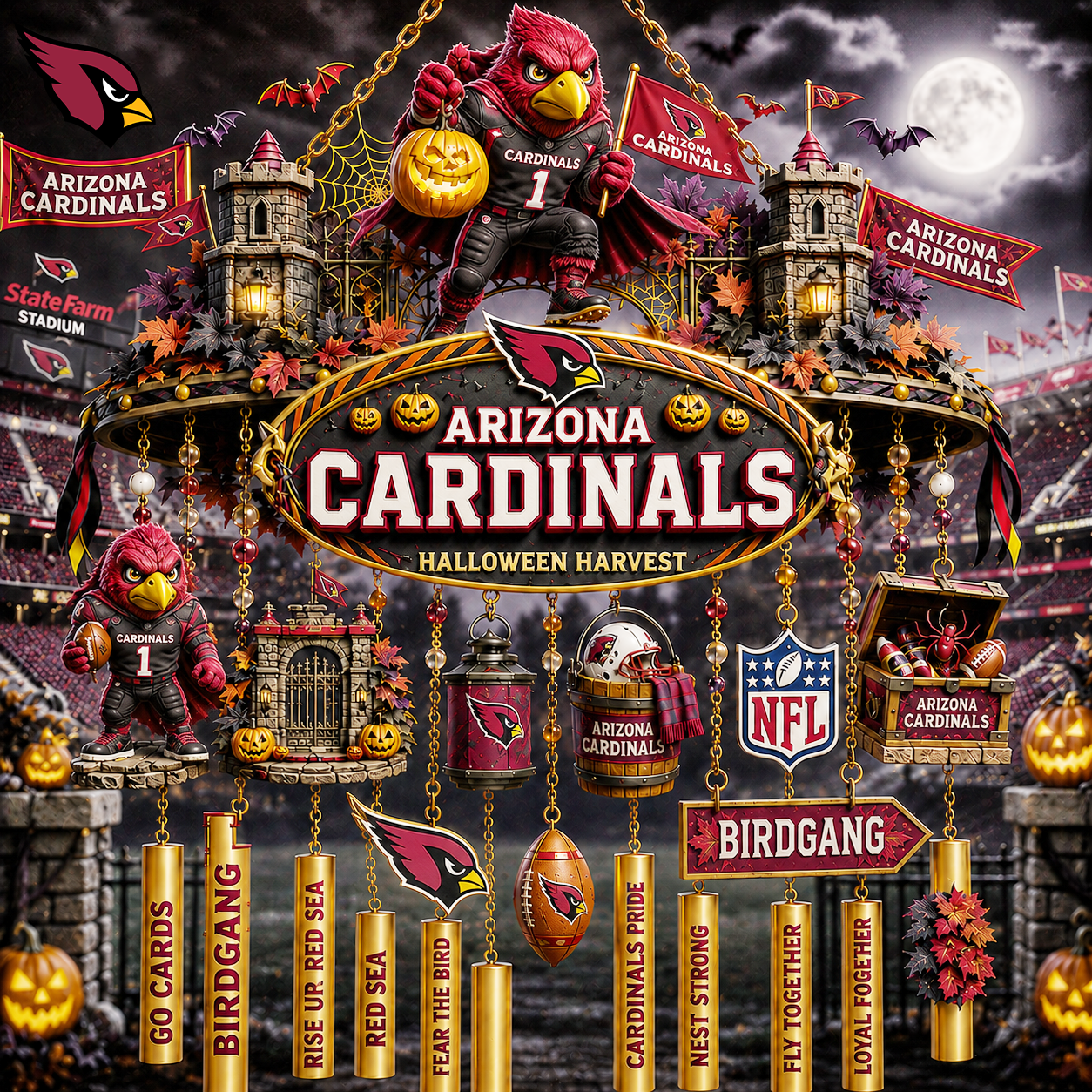 Premium NFL AC Halloween Wind Chime