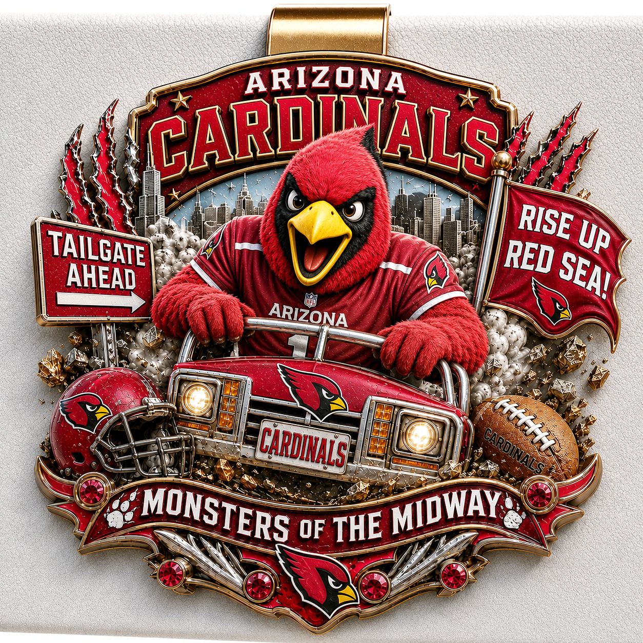 Premium NFL AC Mascot Tailgate 3D Car Visor Clip