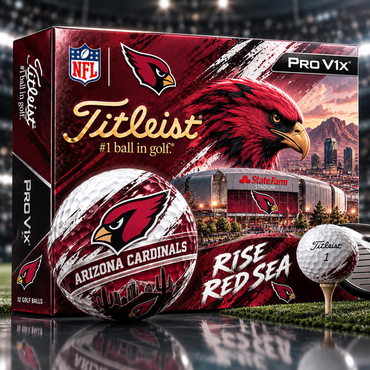 Premium NFL AC x Titleist Pro V1 Skyline & Stadium Golf Balls Set
