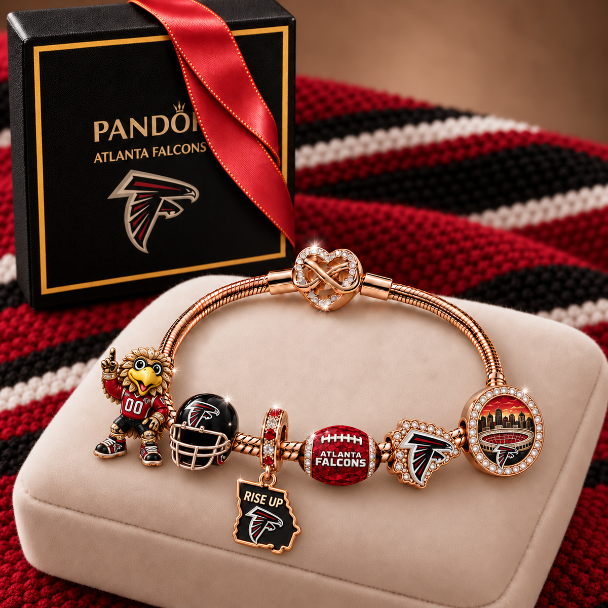 Premium NFL AF Collector Rose Gold Charm Bracelet V6