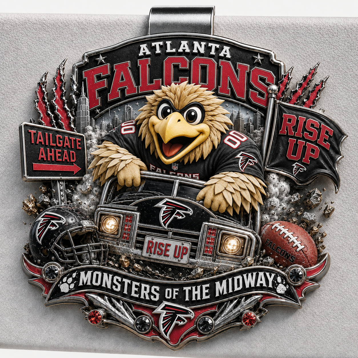 Premium NFL AF Mascot Tailgate 3D Car Visor Clip