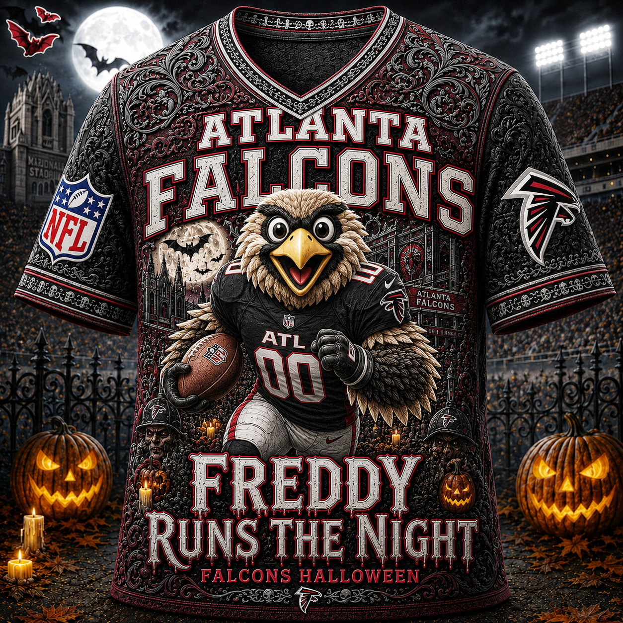 Premium NFL AF Runs the Night Halloween Mascot T-shirt