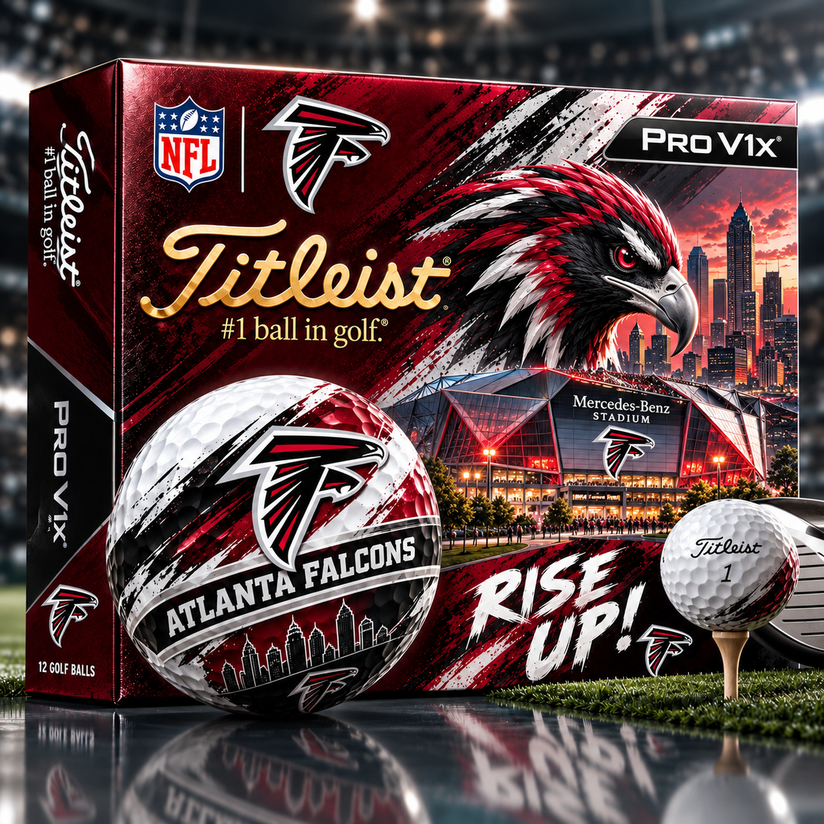 Premium NFL AF x Titleist Pro V1 Skyline & Stadium Golf Balls Set
