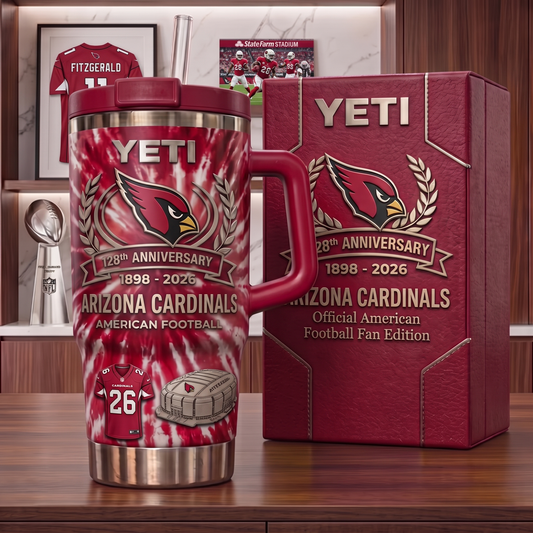 Premium NFL ARI Anniversary Flame Heritage Handle Tumbler