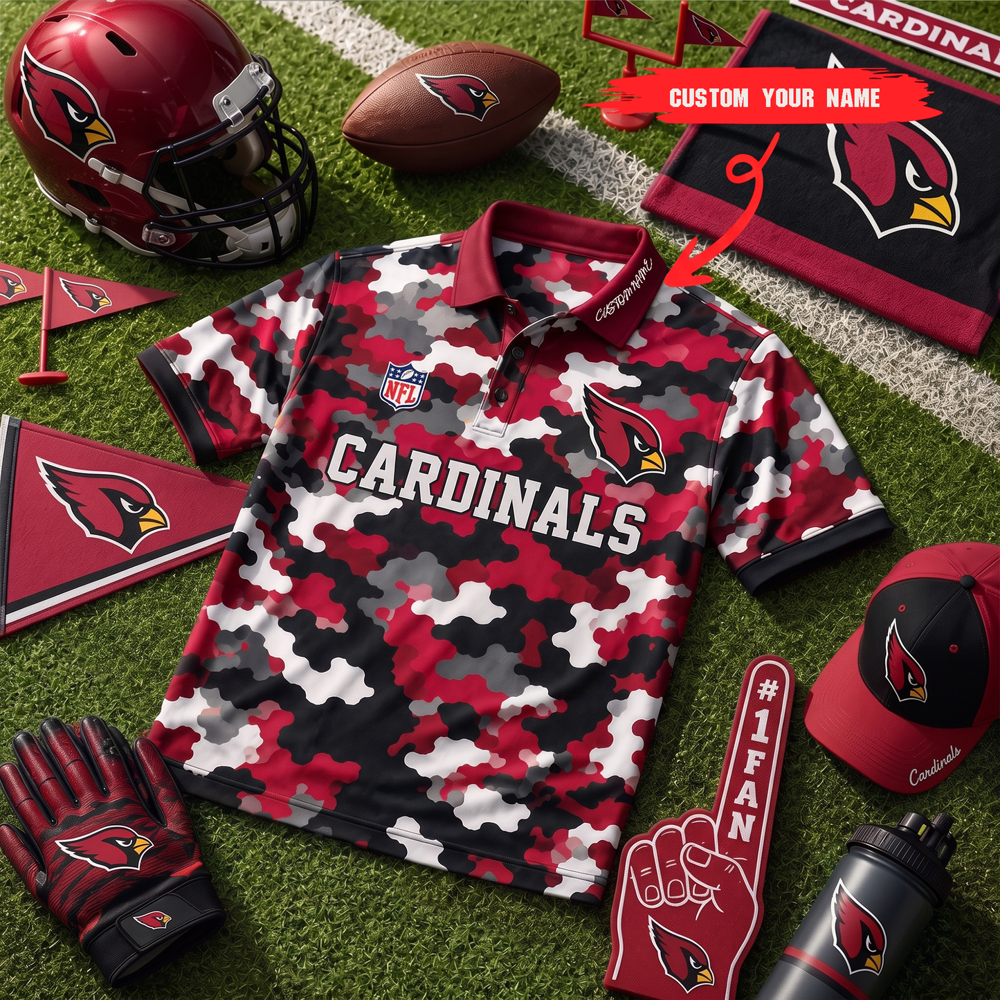 Premium NFL ARI Camo Polo Shirt