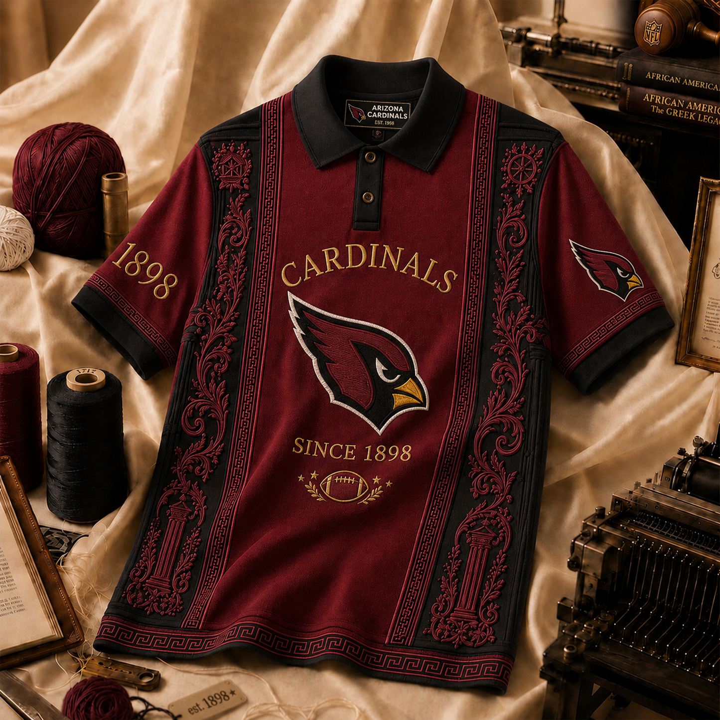 Premium NFL ARI Embroidered Vintage Heritage Polo Shirt