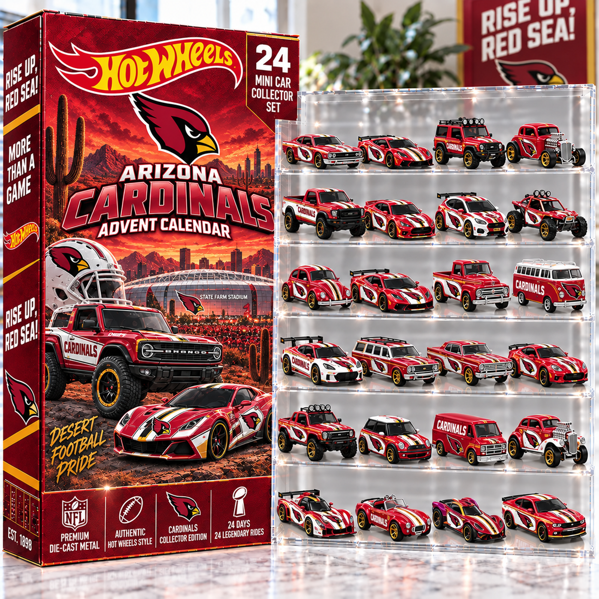 Premium NFL ARI Mini Car Advent Calendar V4