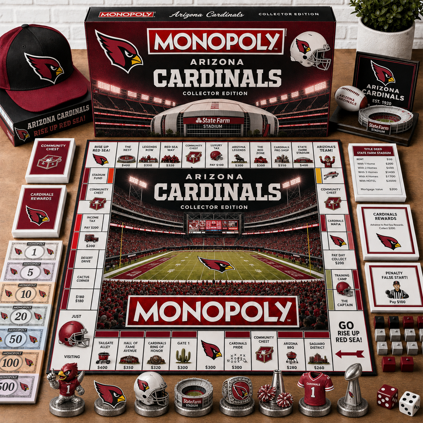 Premium NFL ARI Monopoly Collector’s Edition Board Game