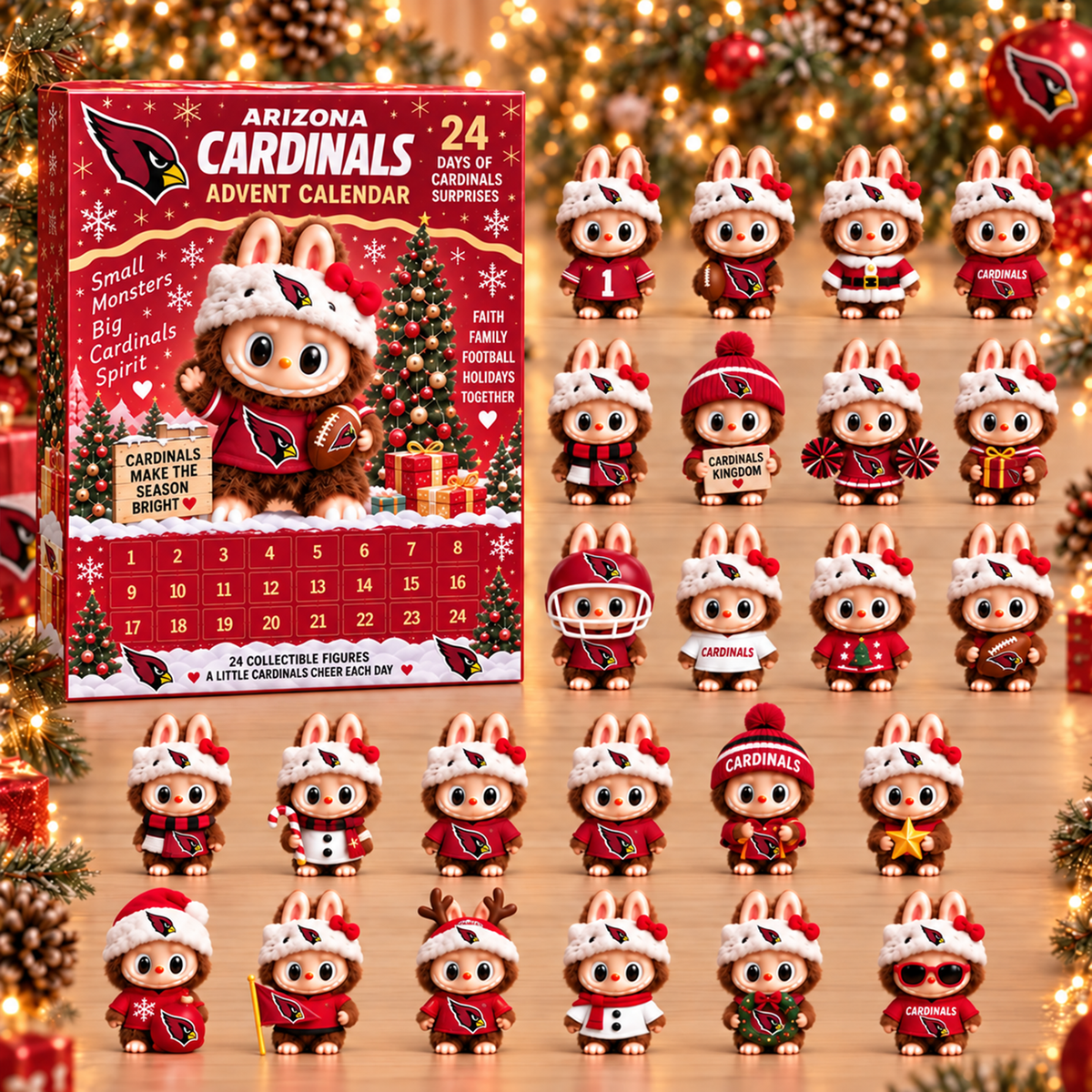 Premium NFL ARI x Labubu Christmas Avent Calendar V7