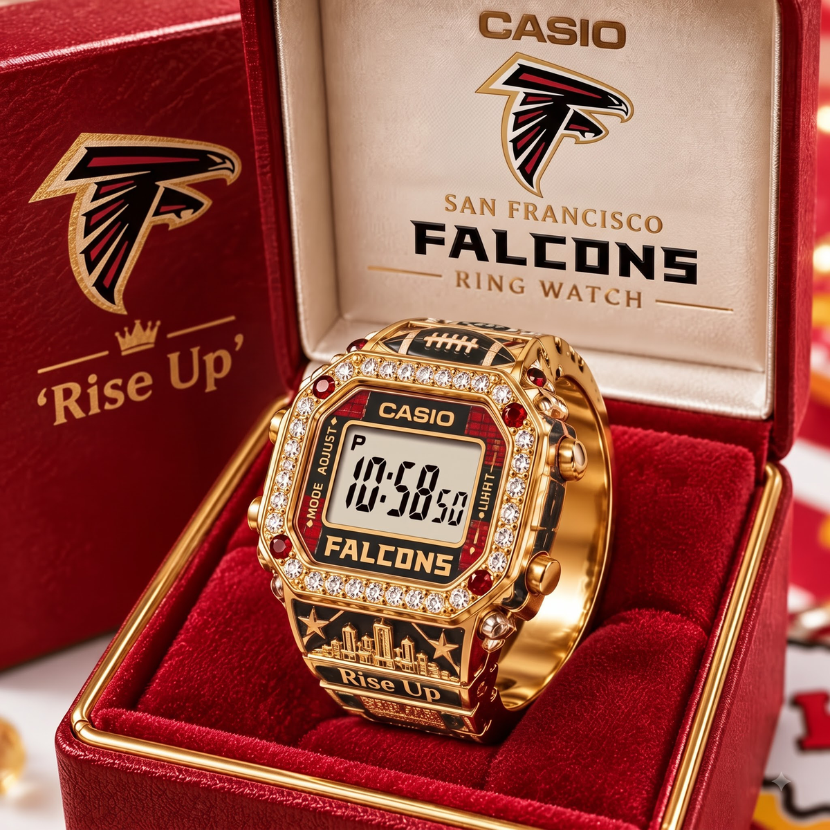 Premium NFL ATL Gold Ring Watch