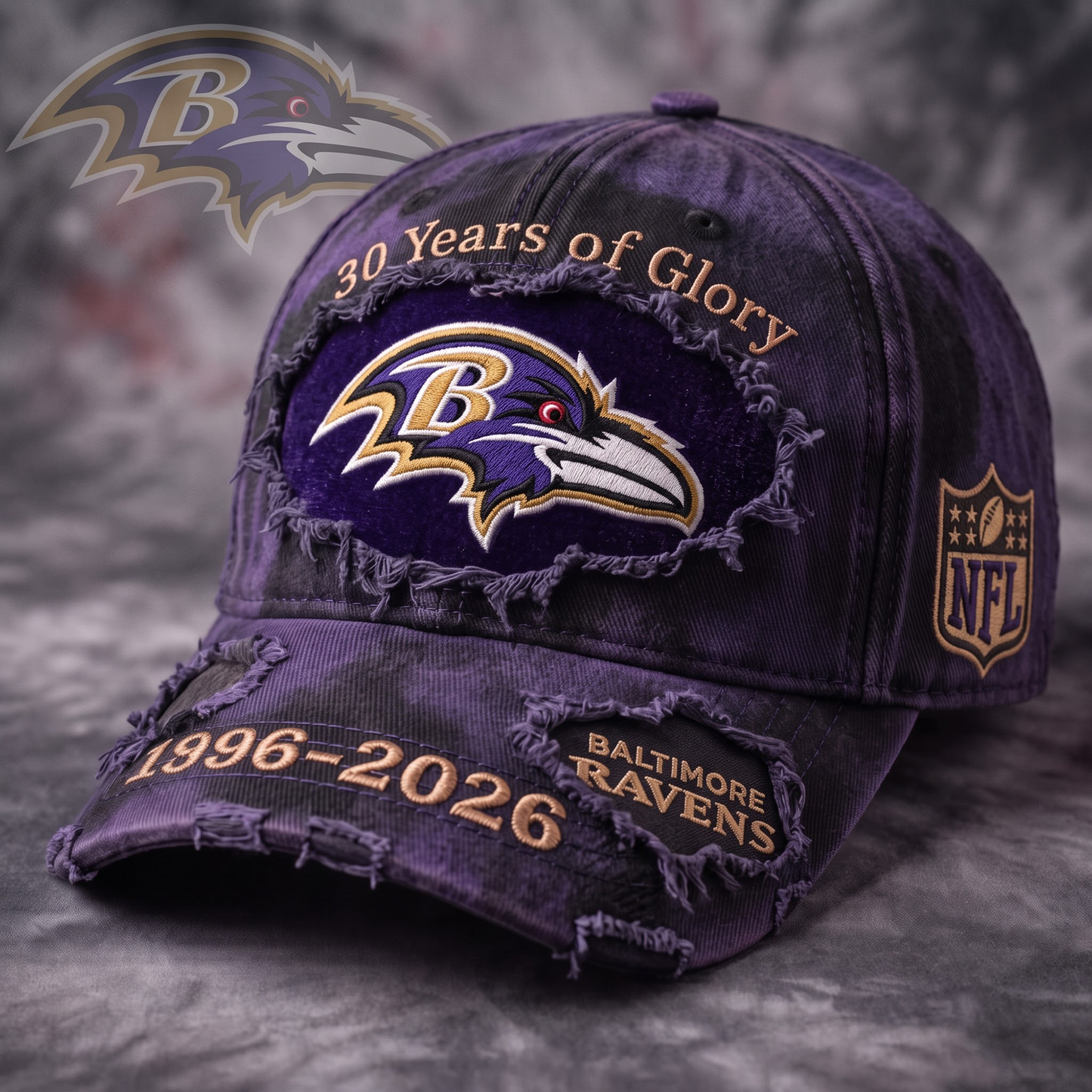 Premium NFL BAL Glory Vintage Distressed Embroidered Cap