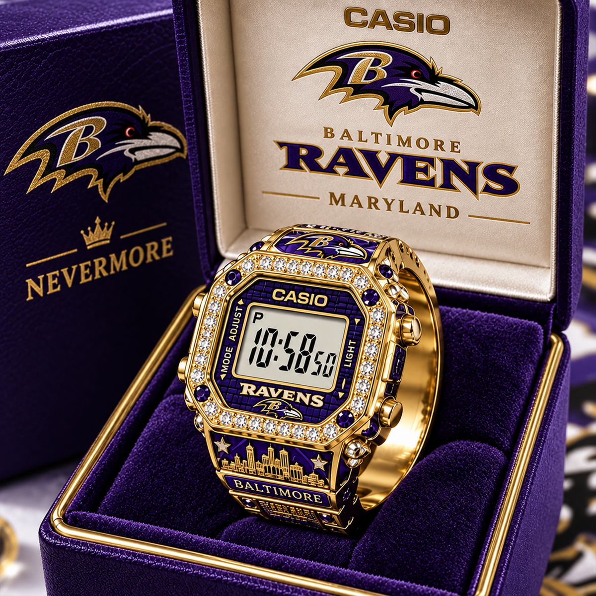 Premium NFL BAL Gold Ring Watch