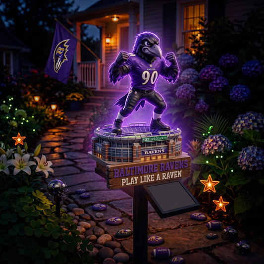 Premium NFL BAL Mascot Stadium LumiGarden Solar Lights