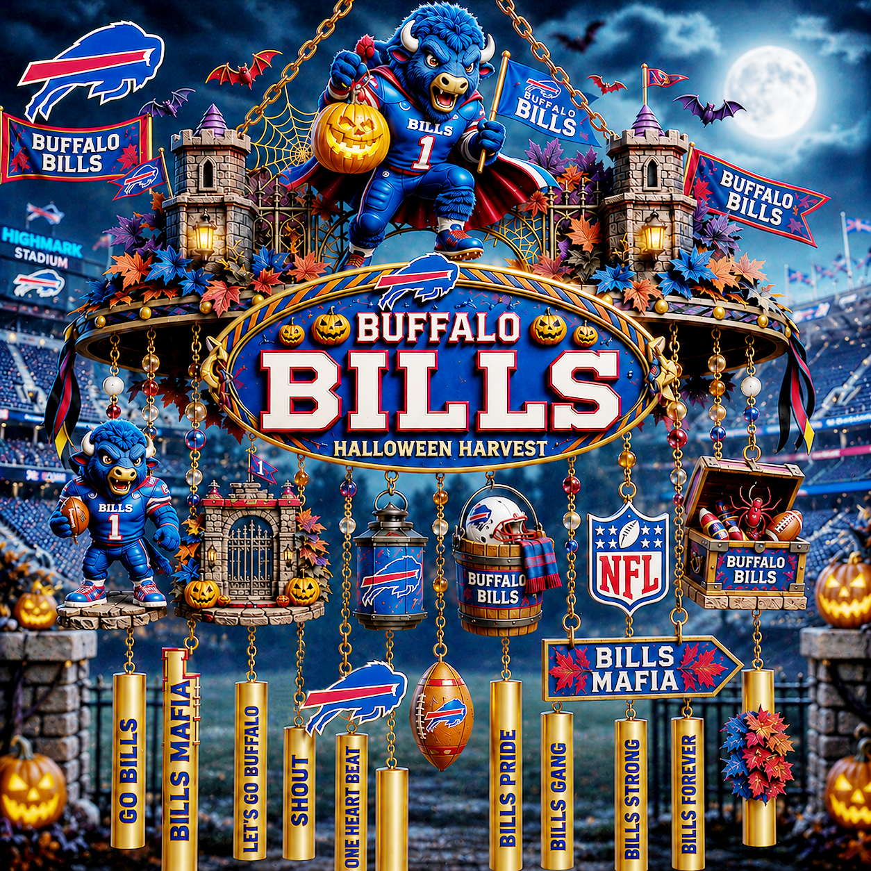 Premium NFL BB Halloween Wind Chime
