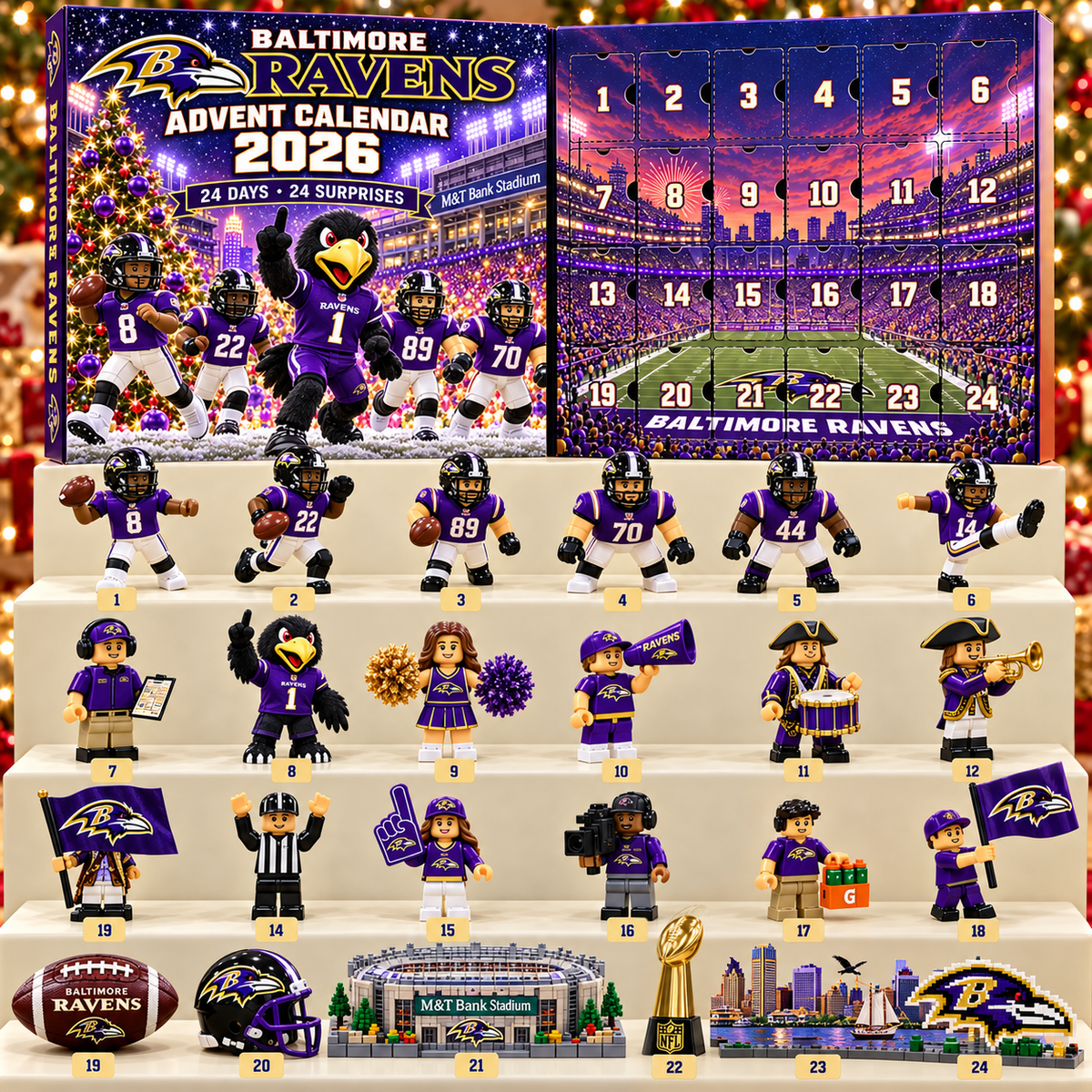 Premium NFL BR 24-Piece Football Collectible Advent Calendar V2