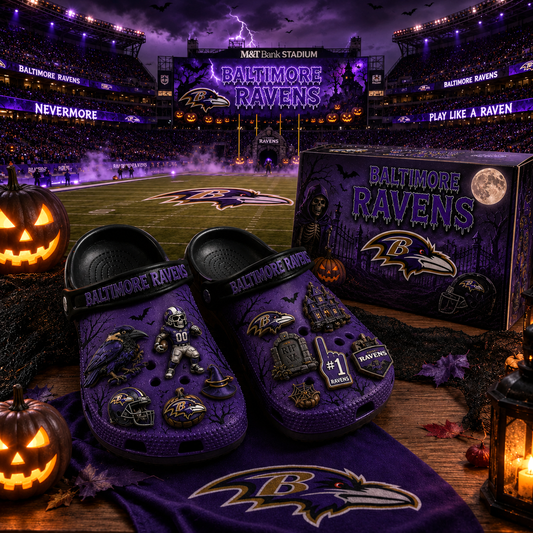 Premium NFL BR Haunted Game Day Halloween Charm Clogs