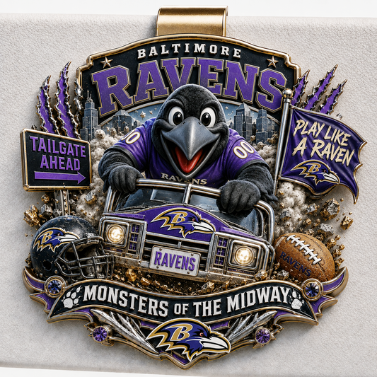 Premium NFL BR Mascot Tailgate 3D Car Visor Clip