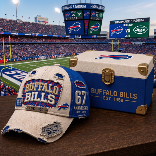 Premium NFL BUF Anniversary Distressed Cap