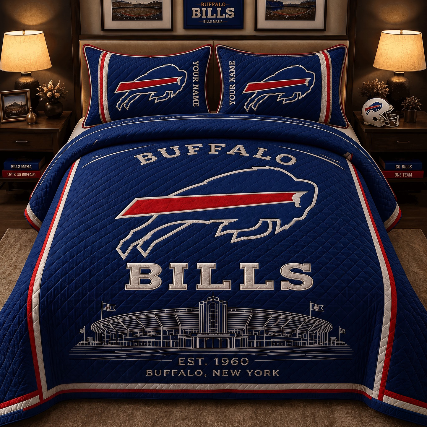 Premium NFL BUF Bedding Sets Luxury
