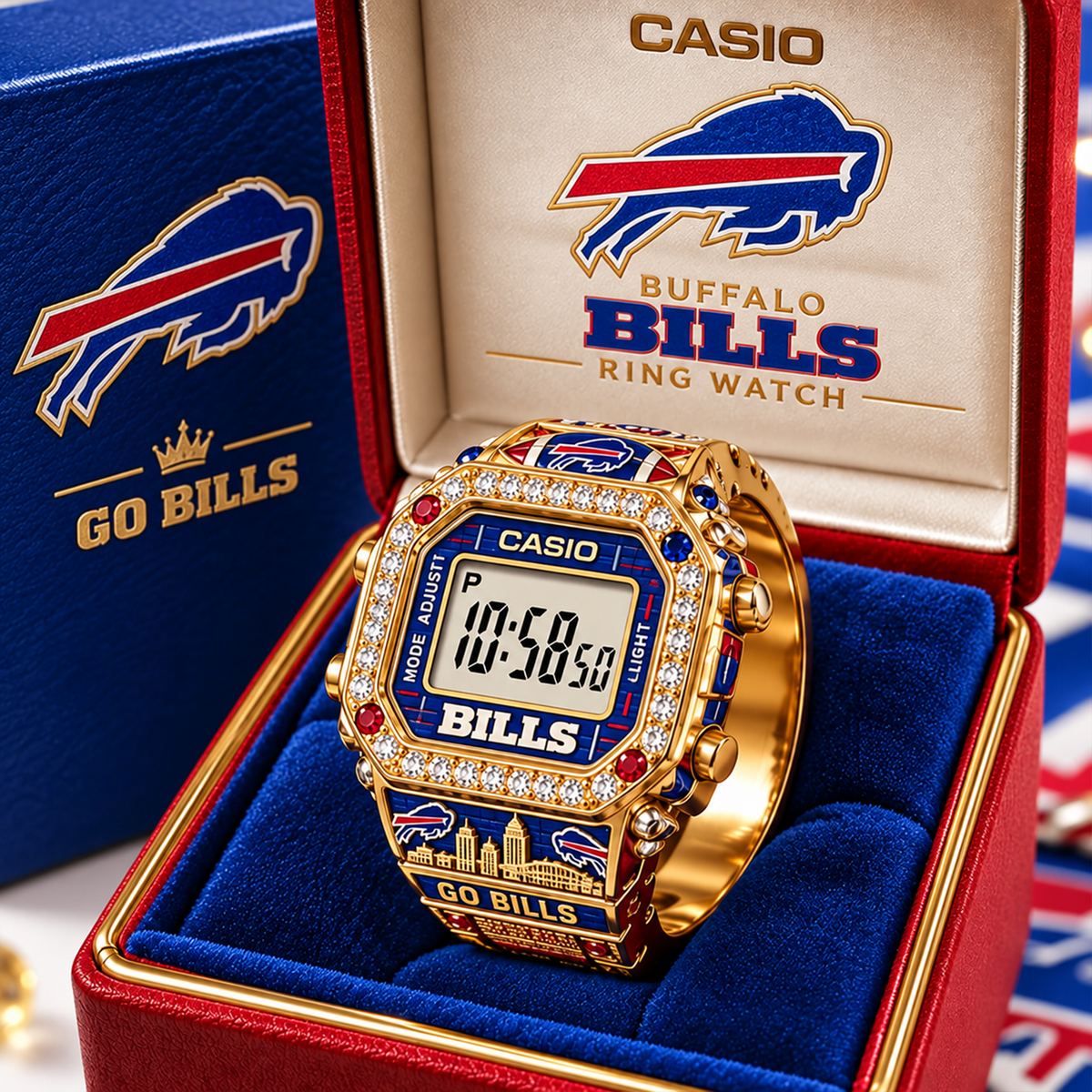 Premium NFL BUF Gold Ring Watch