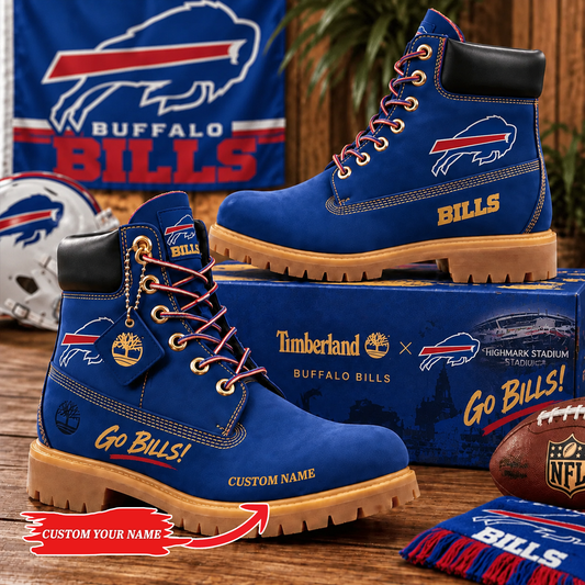 Premium NFL BUF Heritage Boots Custom Name