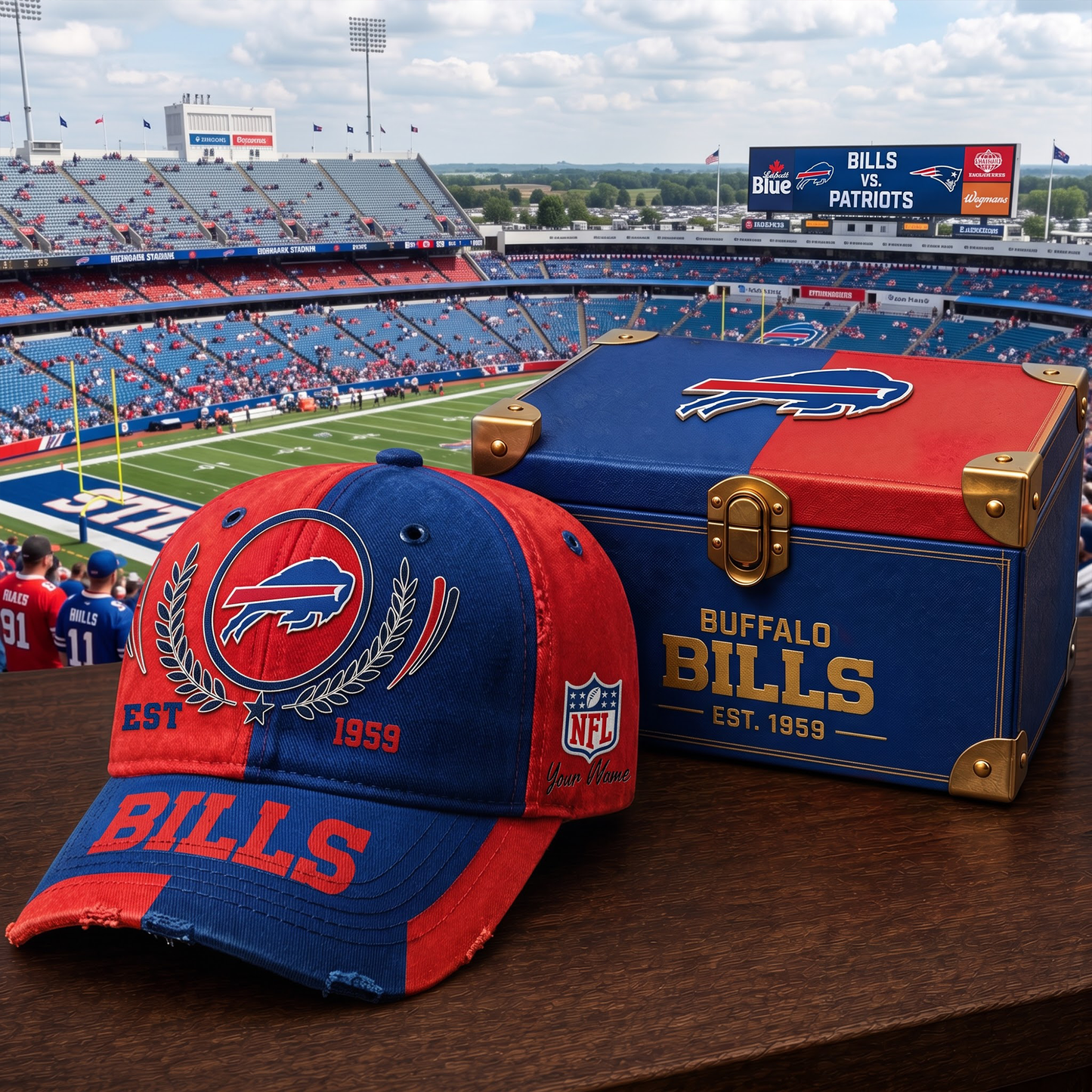 Premium NFL BUF Vintage Heritage Distressed Cap V2