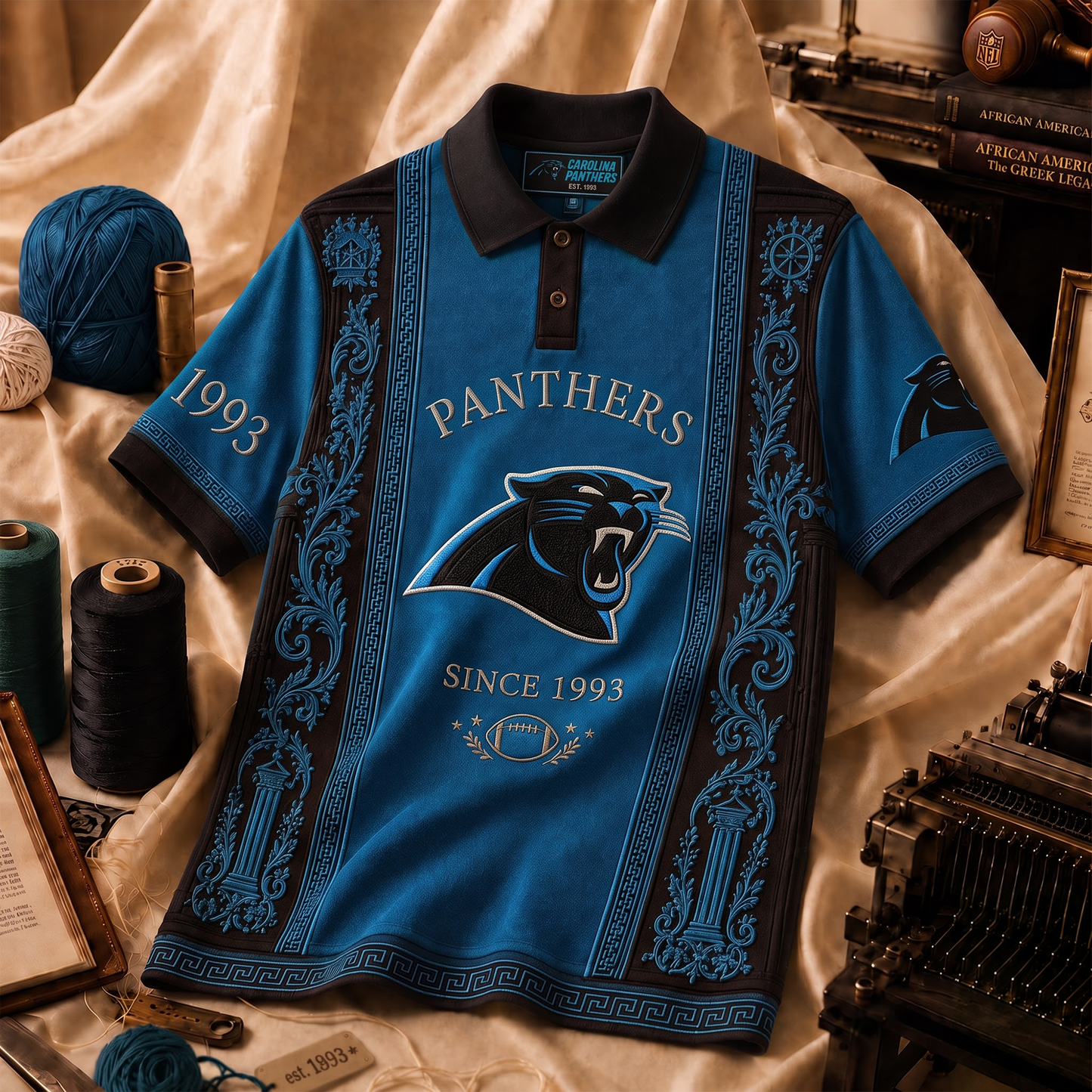 Premium NFL CAR Embroidered Vintage Heritage Polo Shirt