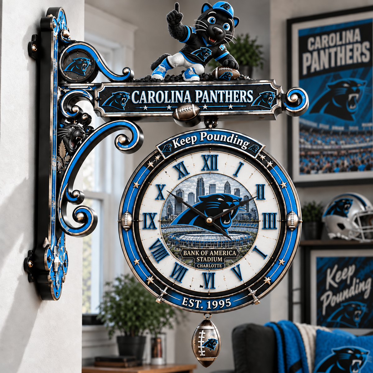 Premium NFL CAR Illuminating Collector Wall Clock