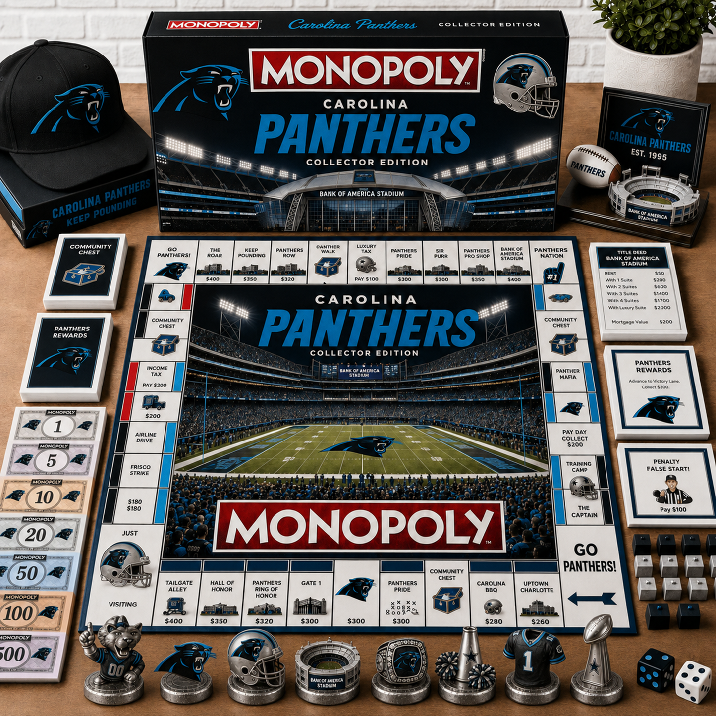 Premium NFL CAR Monopoly Collector’s Edition Board Game