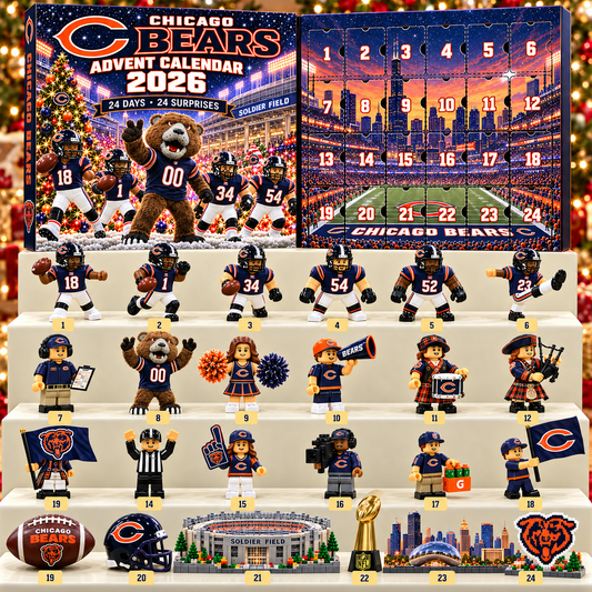Premium NFL CHI 24-Piece Football Collectible Advent Calendar V2
